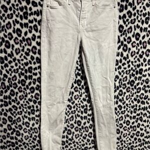 Abercrombie & Fitch Mid Rise Super Skinny White Jeans